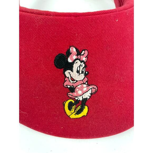 VTG Disneyland Red Minnie Mouse Visor Hat Embroidered Goofy's Hat Co - Picture 3 of 9